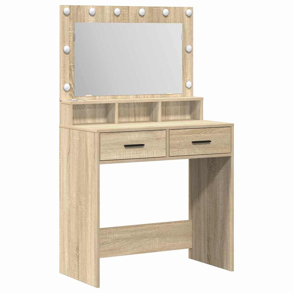 vidaXL Dressing Table Sonoma Oak 79 x 41 x 135 cm Engineered Wood