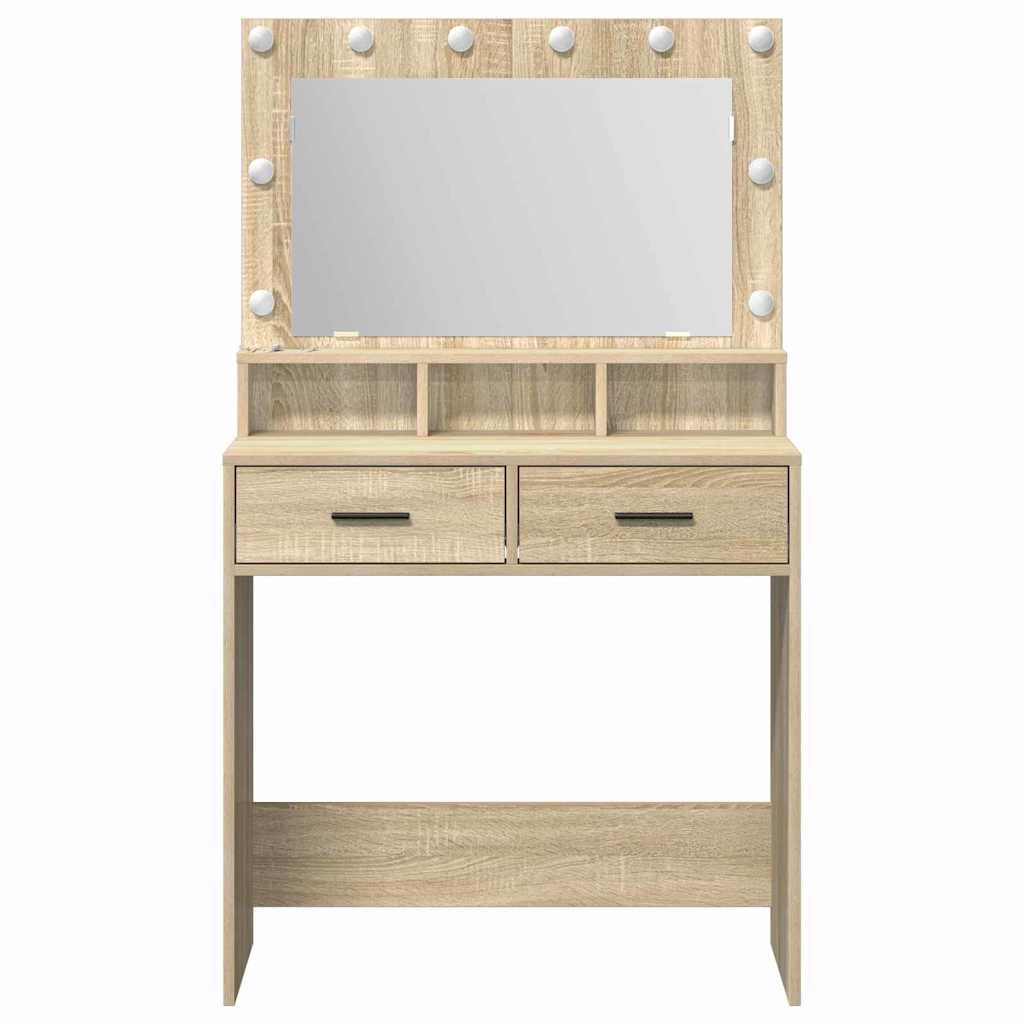 vidaXL Dressing Table Sonoma Oak 79 x 41 x 135 cm Engineered Wood
