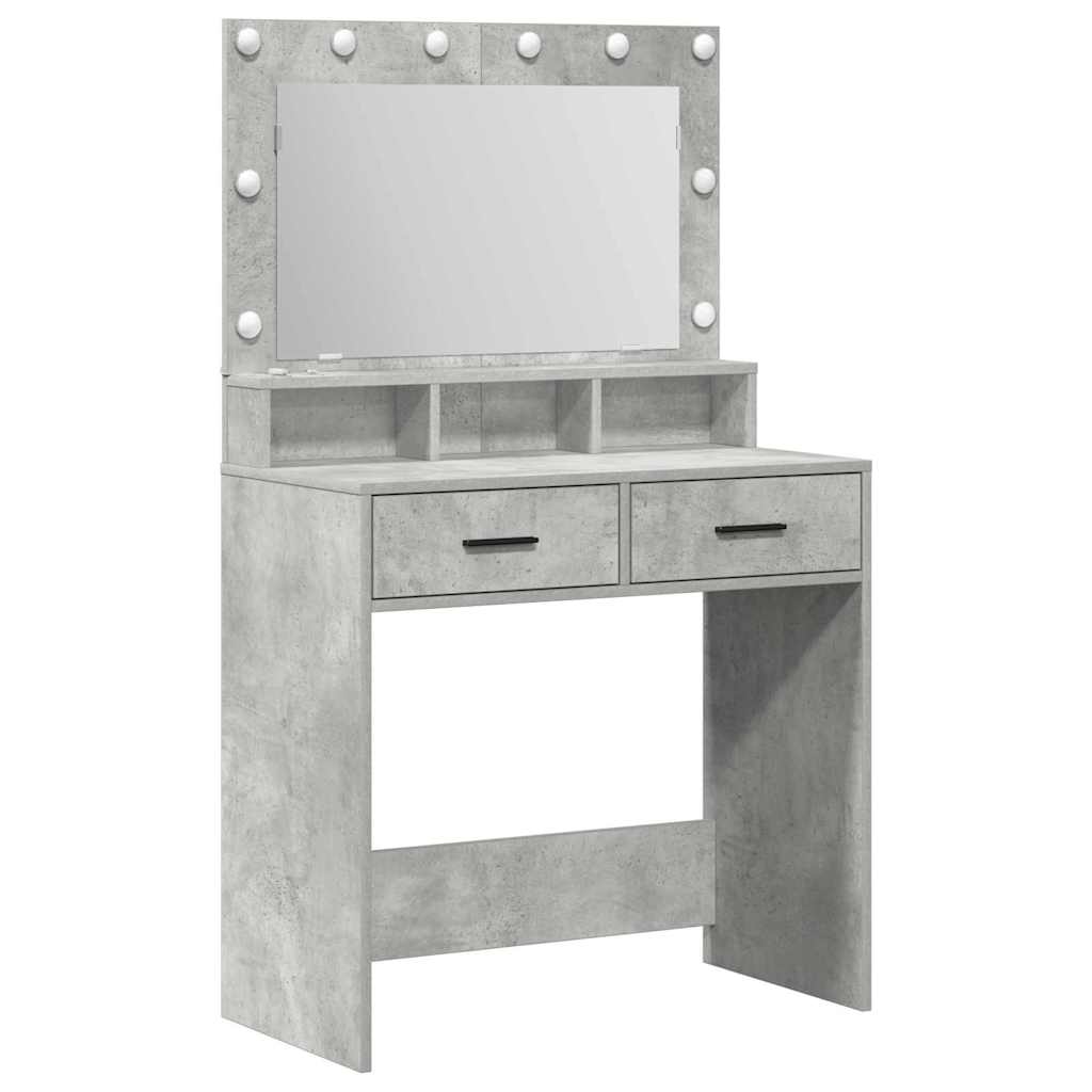 vidaXL Dressing Table Concrete Grey 79 x 41 x 135 cm Engineered Wood