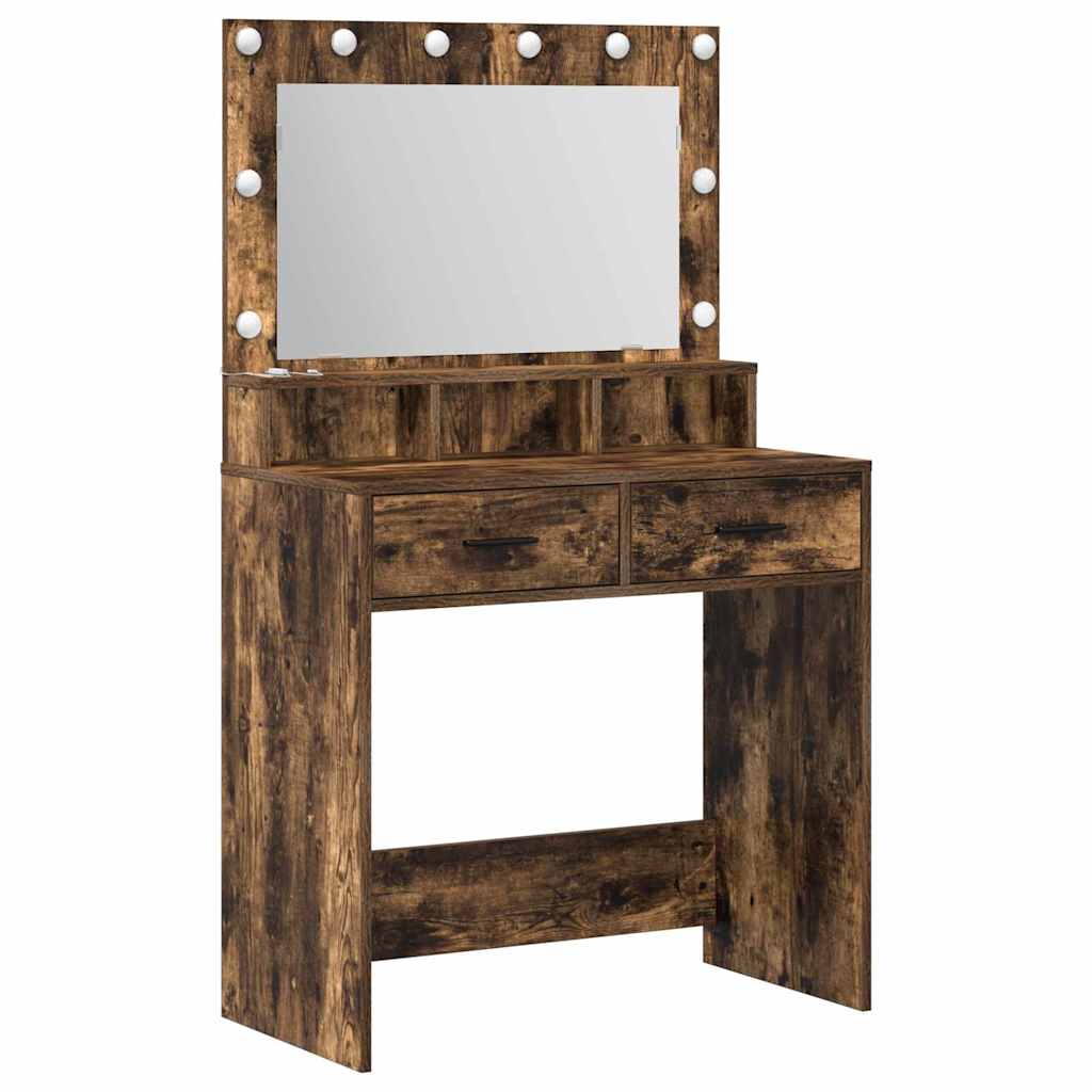 vidaXL Dressing Table Smoked Oak 79 x 41 x 135 cm Engineered Wood