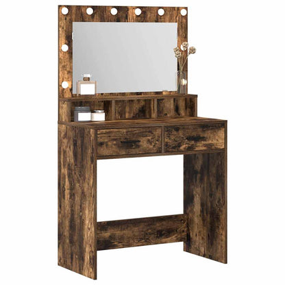 vidaXL Dressing Table Smoked Oak 79 x 41 x 135 cm Engineered Wood