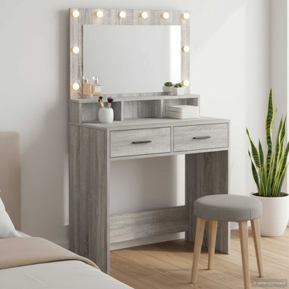 vidaXL Dressing Table Grey Sonoma 79 x 41 x 135 cm Engineered Wood