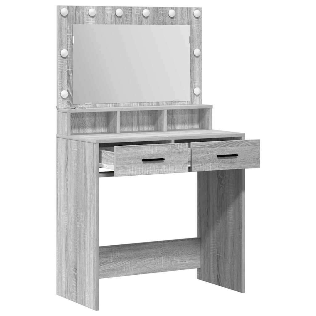 vidaXL Dressing Table Grey Sonoma 79 x 41 x 135 cm Engineered Wood