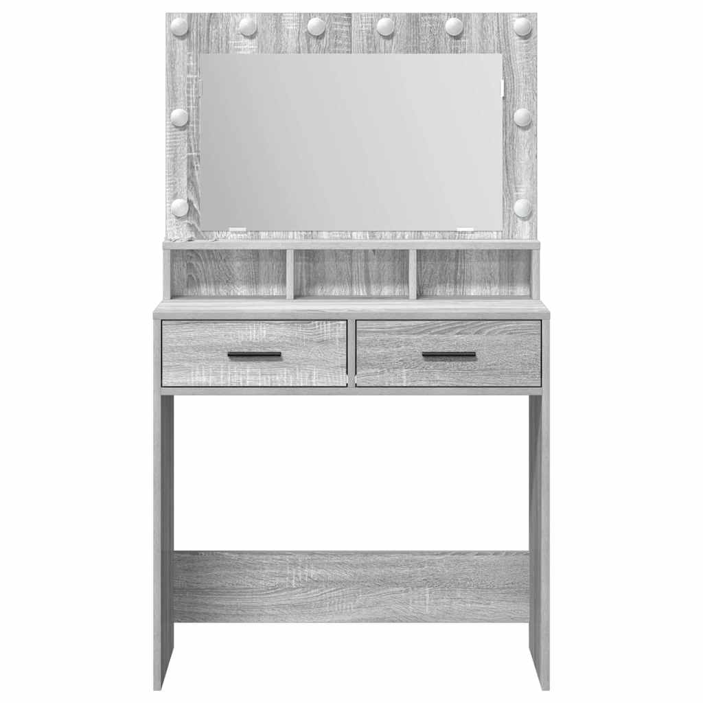 vidaXL Dressing Table Grey Sonoma 79 x 41 x 135 cm Engineered Wood