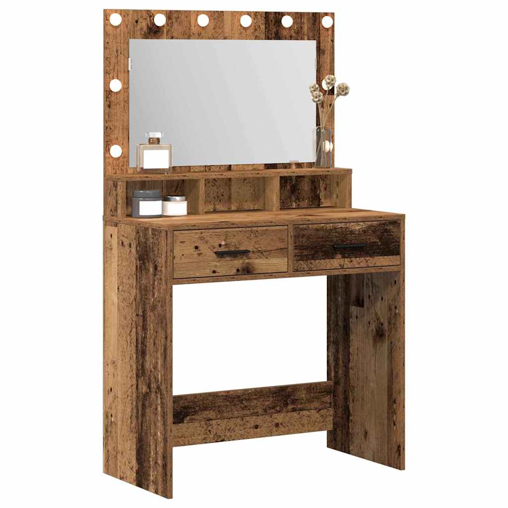 vidaXL Dressing Table Old Wood 79 x 41 x 135 cm Engineered Wood