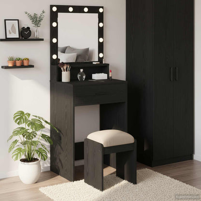 vidaXL Dressing Table Black Oak 50 x 41 x 135 cm Engineered Wood