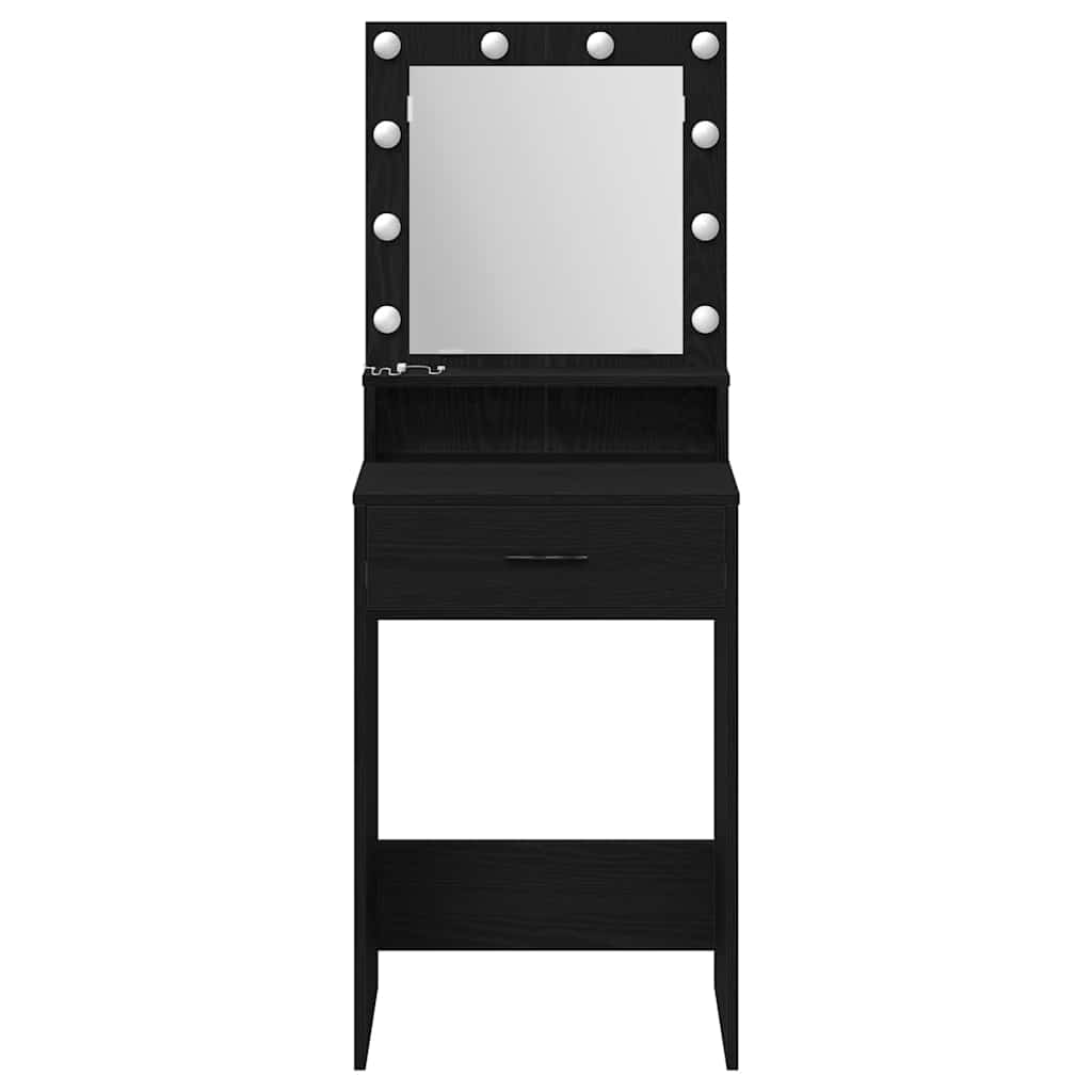 vidaXL Dressing Table Black Oak 50 x 41 x 135 cm Engineered Wood