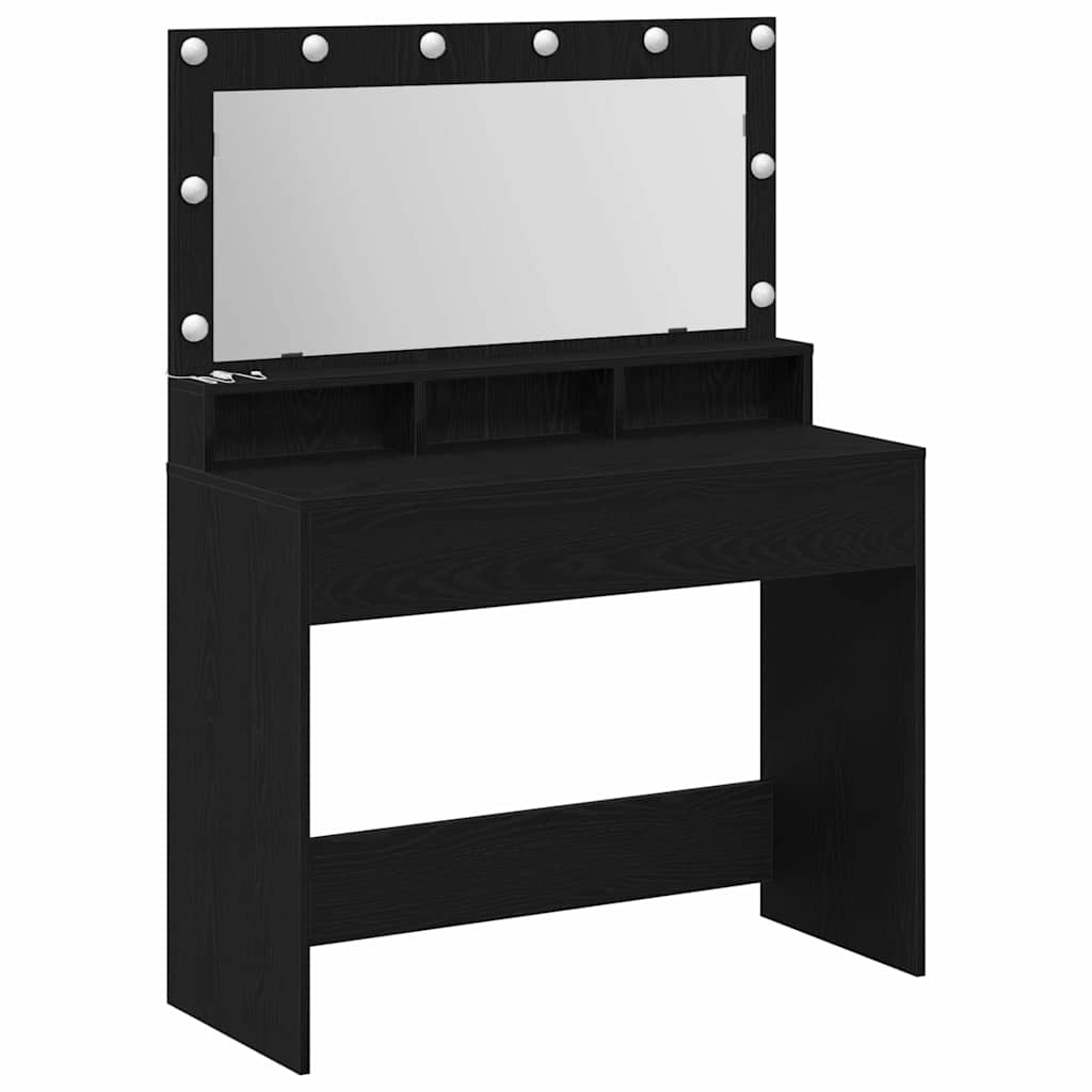 vidaXL Dressing Table Black Oak 100 x 41 x 135 cm Engineered Wood