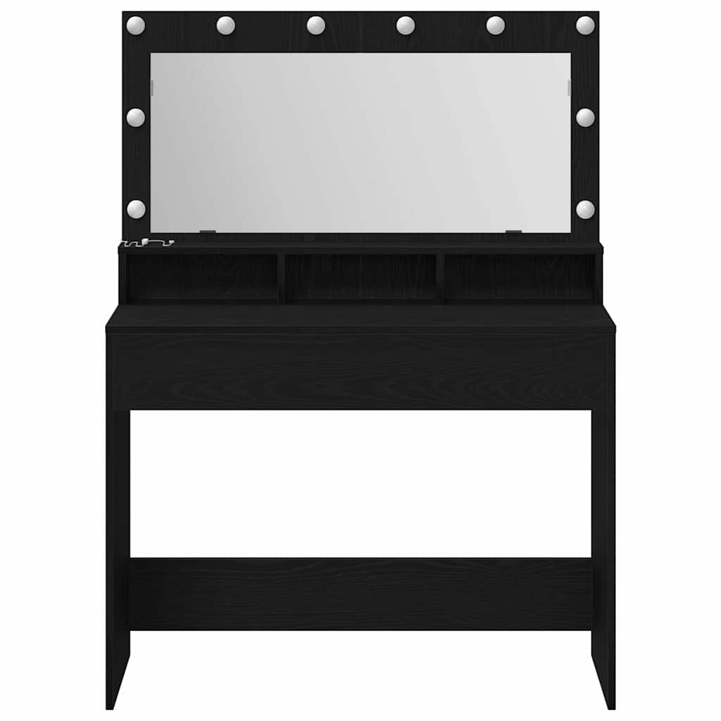 vidaXL Dressing Table Black Oak 100 x 41 x 135 cm Engineered Wood