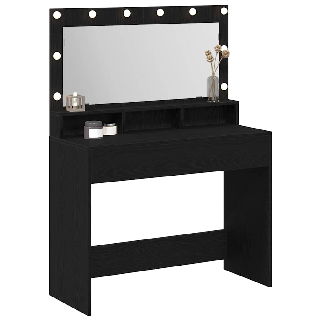 vidaXL Dressing Table Black Oak 100 x 41 x 135 cm Engineered Wood