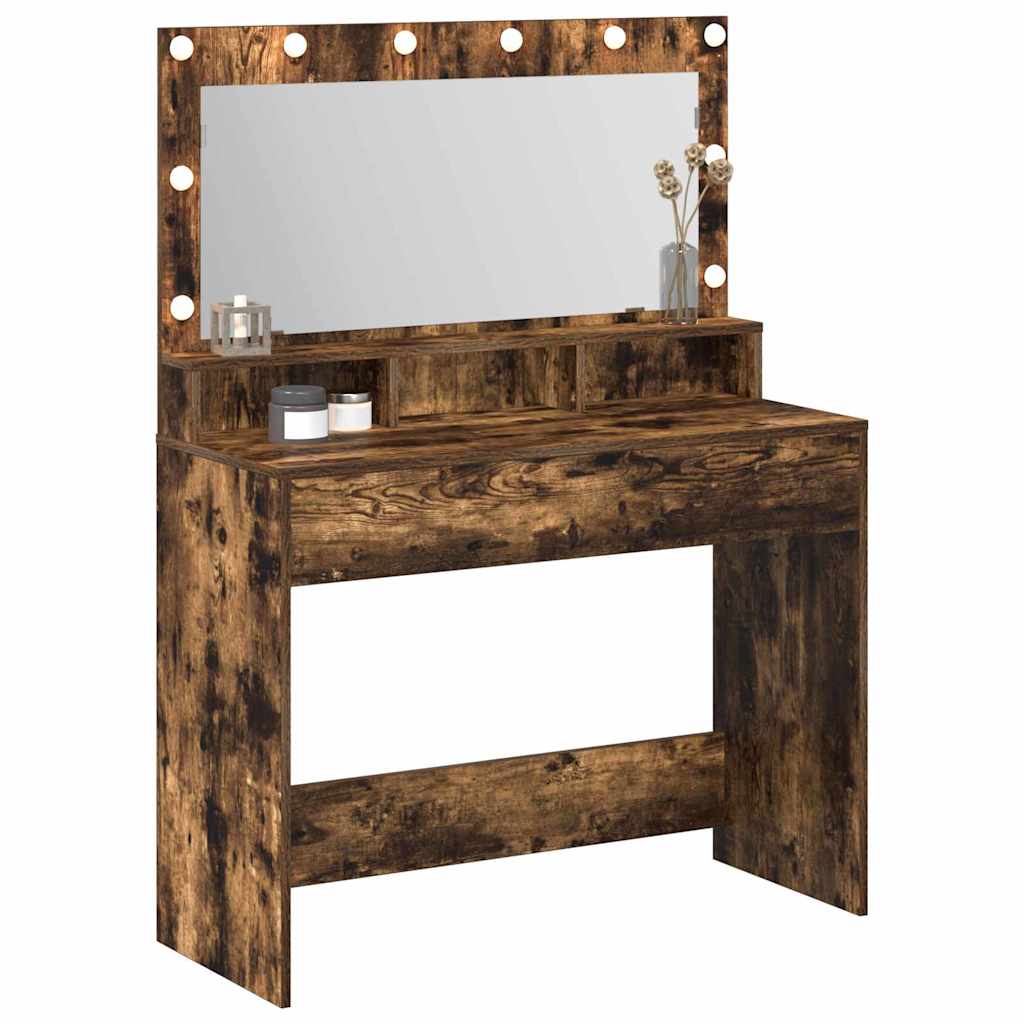 vidaXL Dressing Table Smoked Oak 100 x 41 x 135 cm Engineered Wood