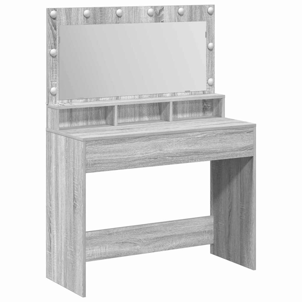 vidaXL Dressing Table Grey Sonoma 100 x 41 x 135 cm Engineered Wood