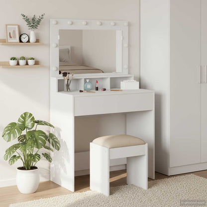 vidaXL Dressing Table White 78.5 x 41 x 135 cm Engineered Wood