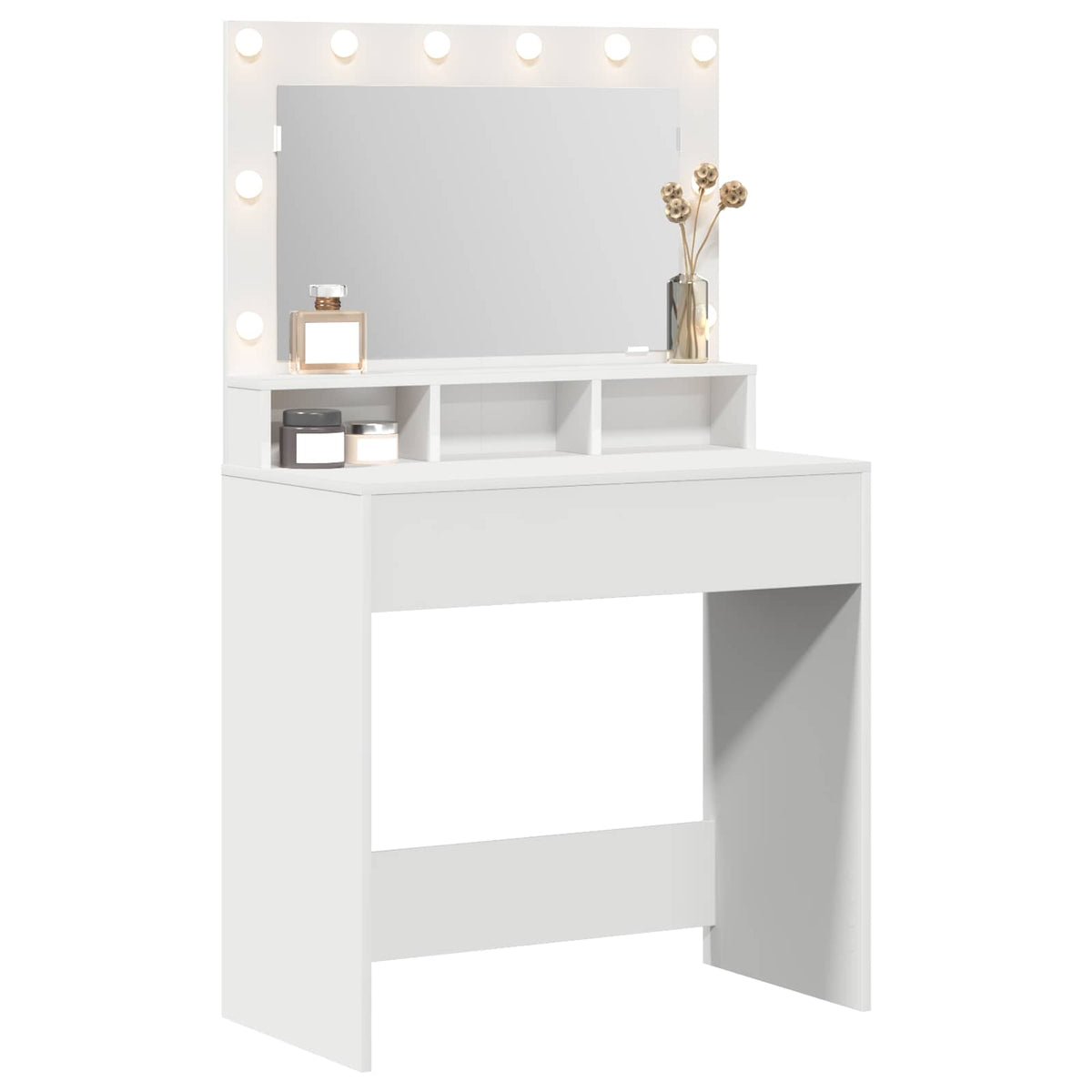 vidaXL Dressing Table White 78.5 x 41 x 135 cm Engineered Wood