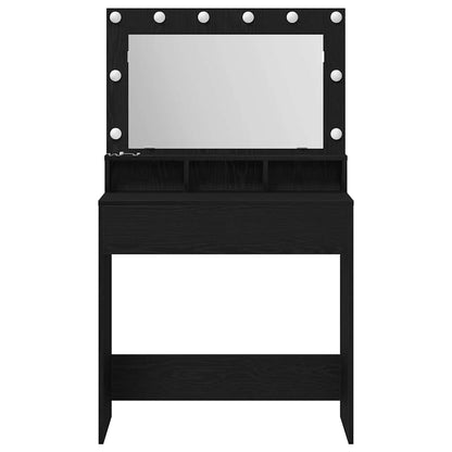 vidaXL Dressing Table Black Oak 75.5 x 41 x 135 cm Engineered Wood
