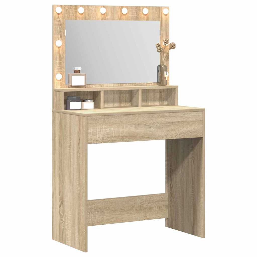 vidaXL Dressing Table Sonoma Oak 75.5 x 41 x 135 cm Engineered Wood