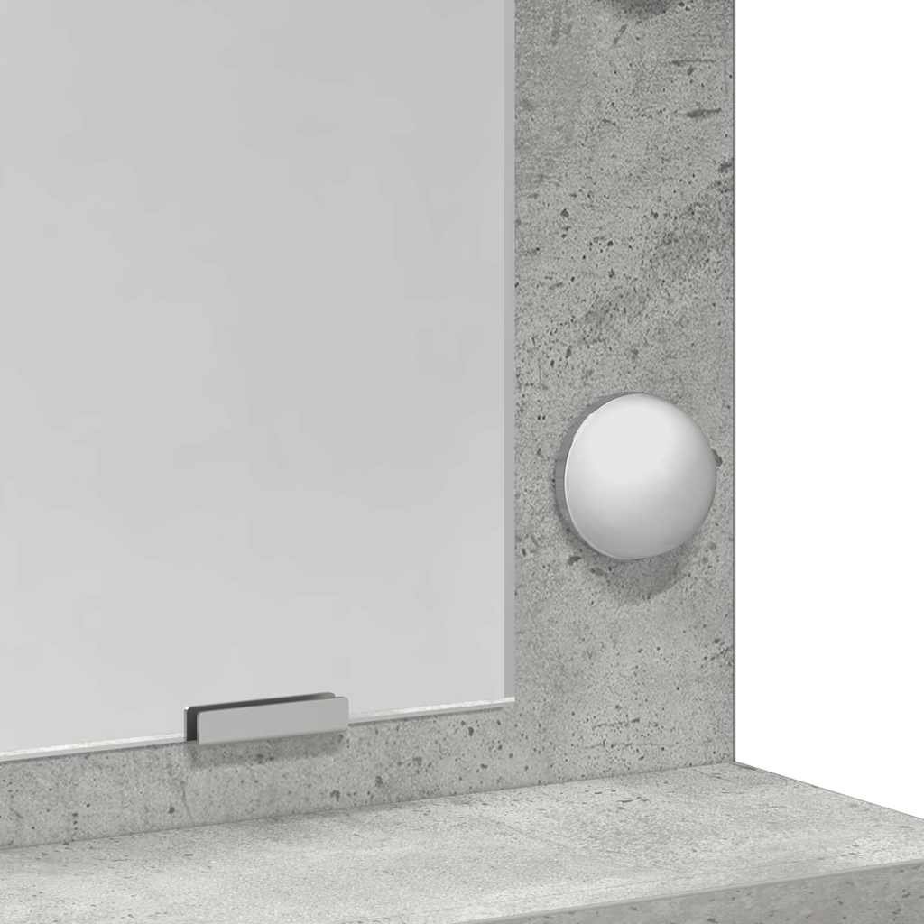 vidaXL Dressing Table Concrete Grey 78.5 x 41 x 135 cm Engineered Wood