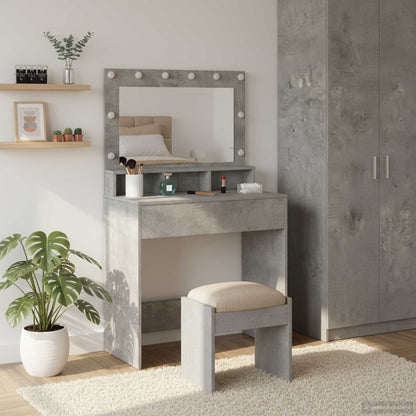 vidaXL Dressing Table Concrete Grey 78.5 x 41 x 135 cm Engineered Wood