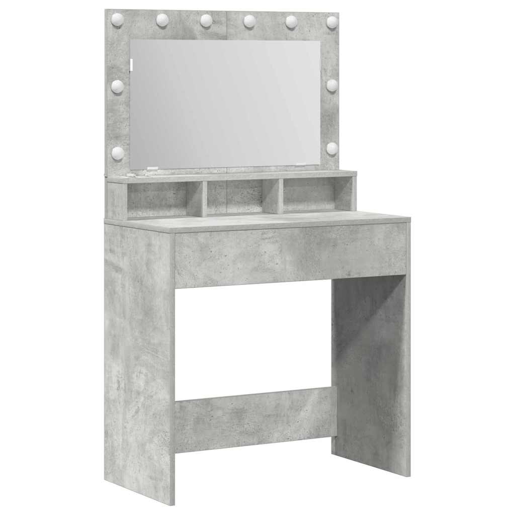 vidaXL Dressing Table Concrete Grey 78.5 x 41 x 135 cm Engineered Wood