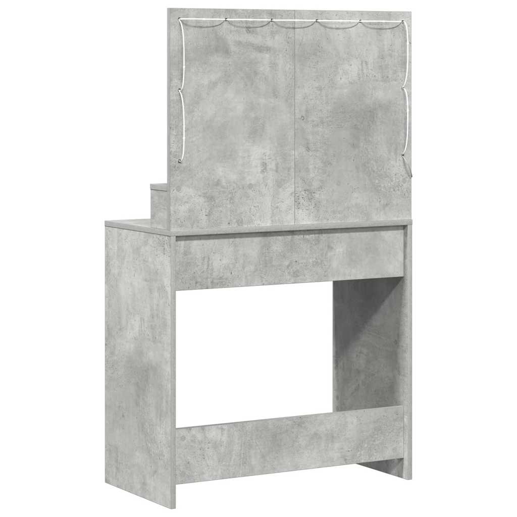 vidaXL Dressing Table Concrete Grey 78.5 x 41 x 135 cm Engineered Wood