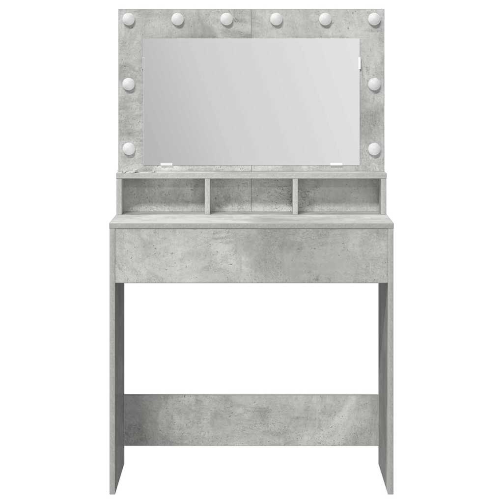 vidaXL Dressing Table Concrete Grey 78.5 x 41 x 135 cm Engineered Wood