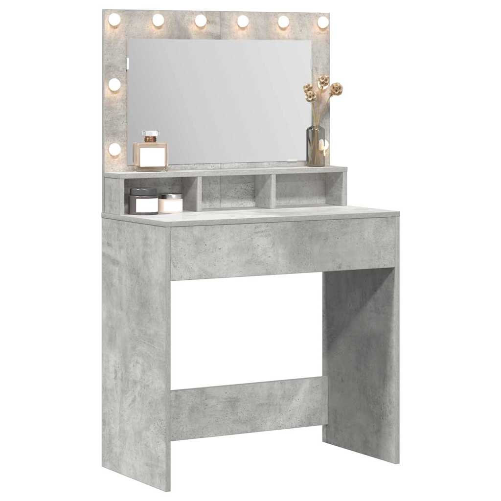 vidaXL Dressing Table Concrete Grey 78.5 x 41 x 135 cm Engineered Wood