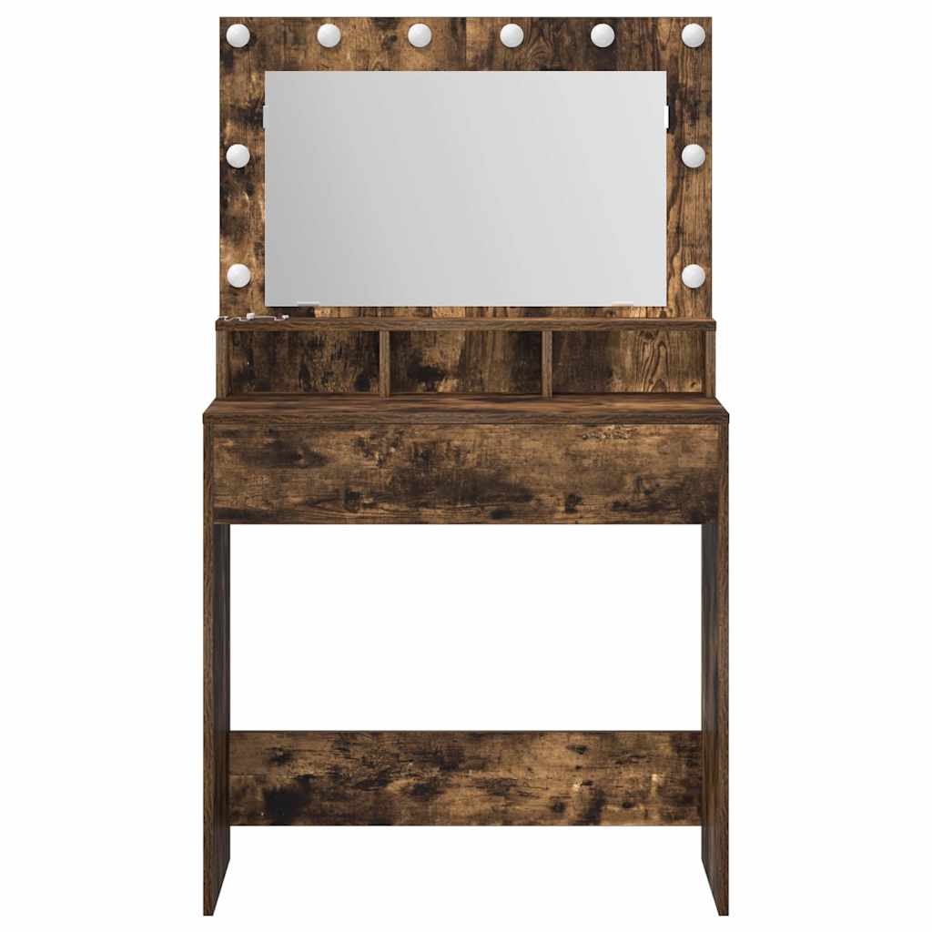 vidaXL Dressing Table Smoked Oak 75.5 x 41 x 135 cm Engineered Wood