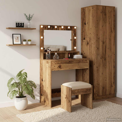 vidaXL Dressing Table Old Wood 75.5 x 41 x 135 cm Engineered Wood