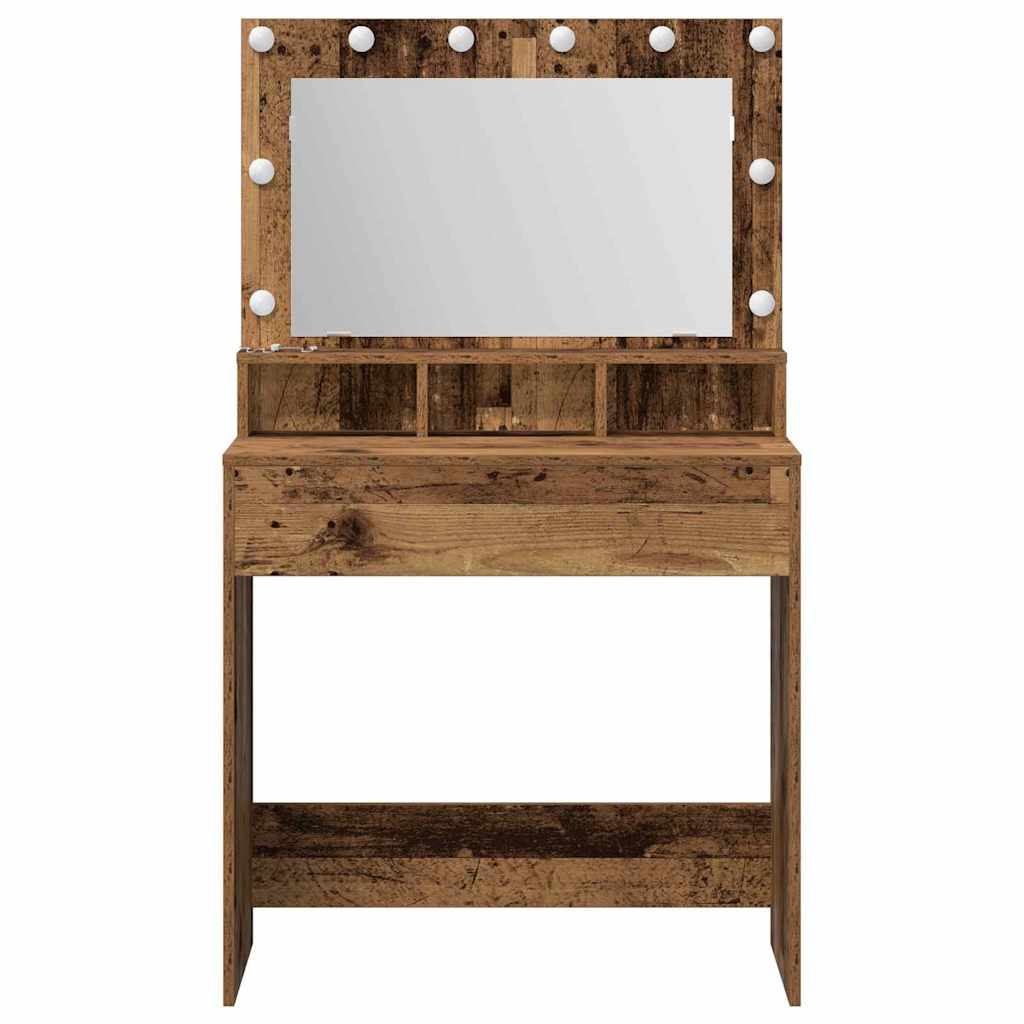 vidaXL Dressing Table Old Wood 75.5 x 41 x 135 cm Engineered Wood