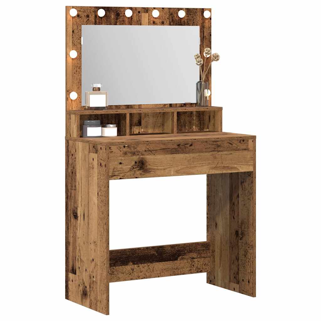 vidaXL Dressing Table Old Wood 75.5 x 41 x 135 cm Engineered Wood