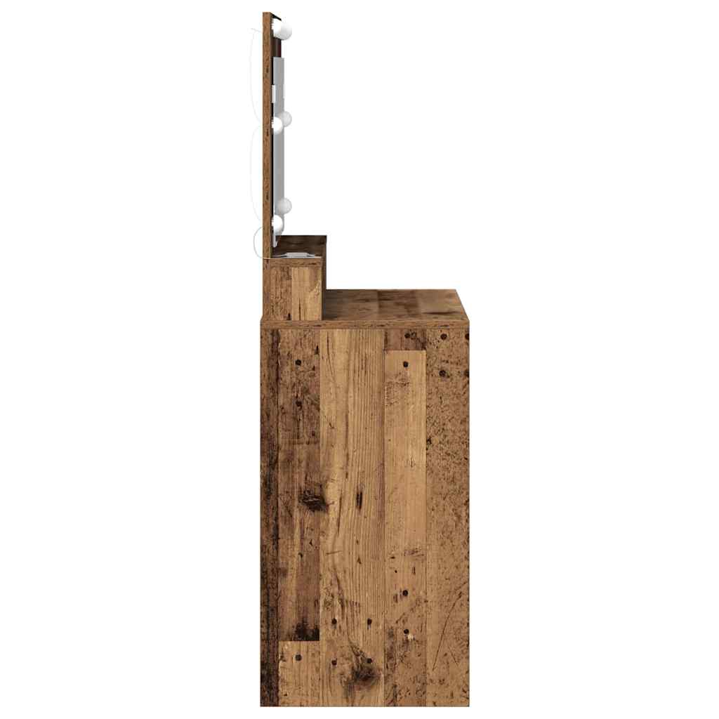 vidaXL Dressing Table Old Wood 75.5 x 41 x 135 cm Engineered Wood