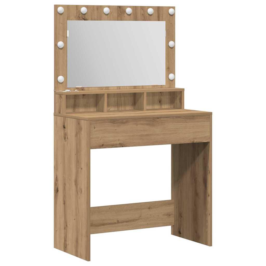 vidaXL Dressing Table Artisan Oak 75.5 x 41 x 135 cm Engineered Wood