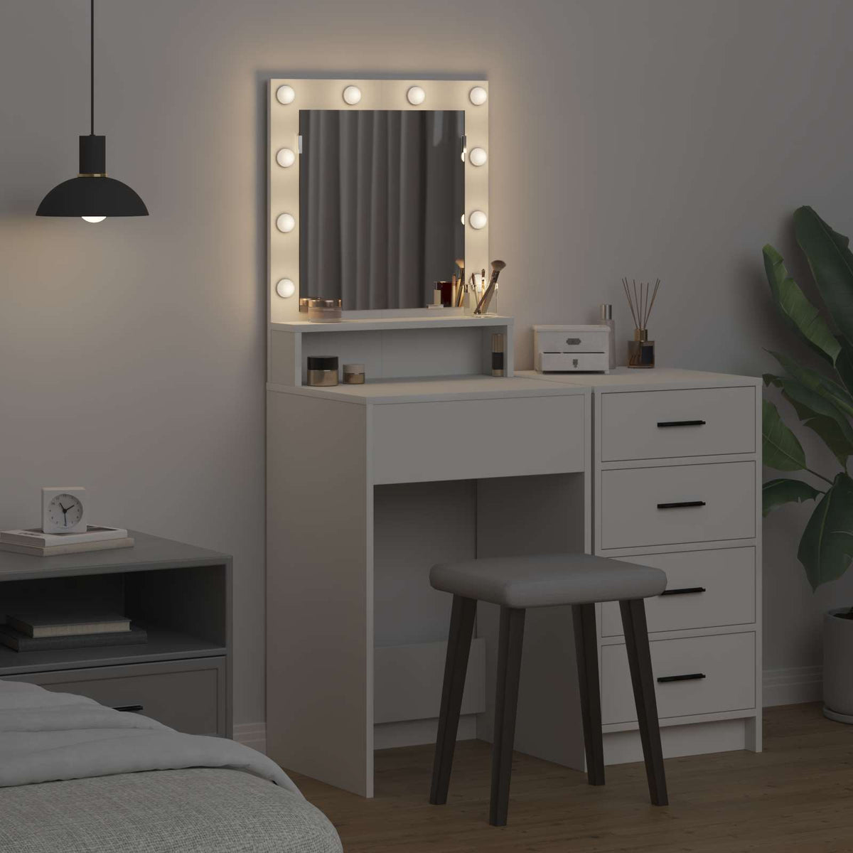 vidaXL Dressing Table White 50 x 41 x 135 cm Engineered Wood