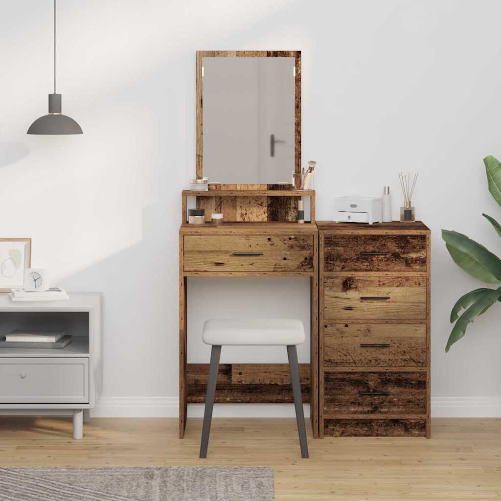 vidaXL Dressing Table Old Wood 50 x 41 x 140 cm Engineered Wood