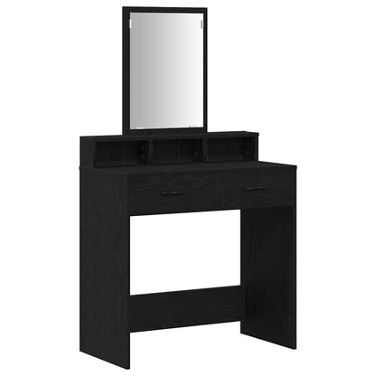 vidaXL Dressing Table Black Oak 79 x 41 x 140 cm Engineered Wood