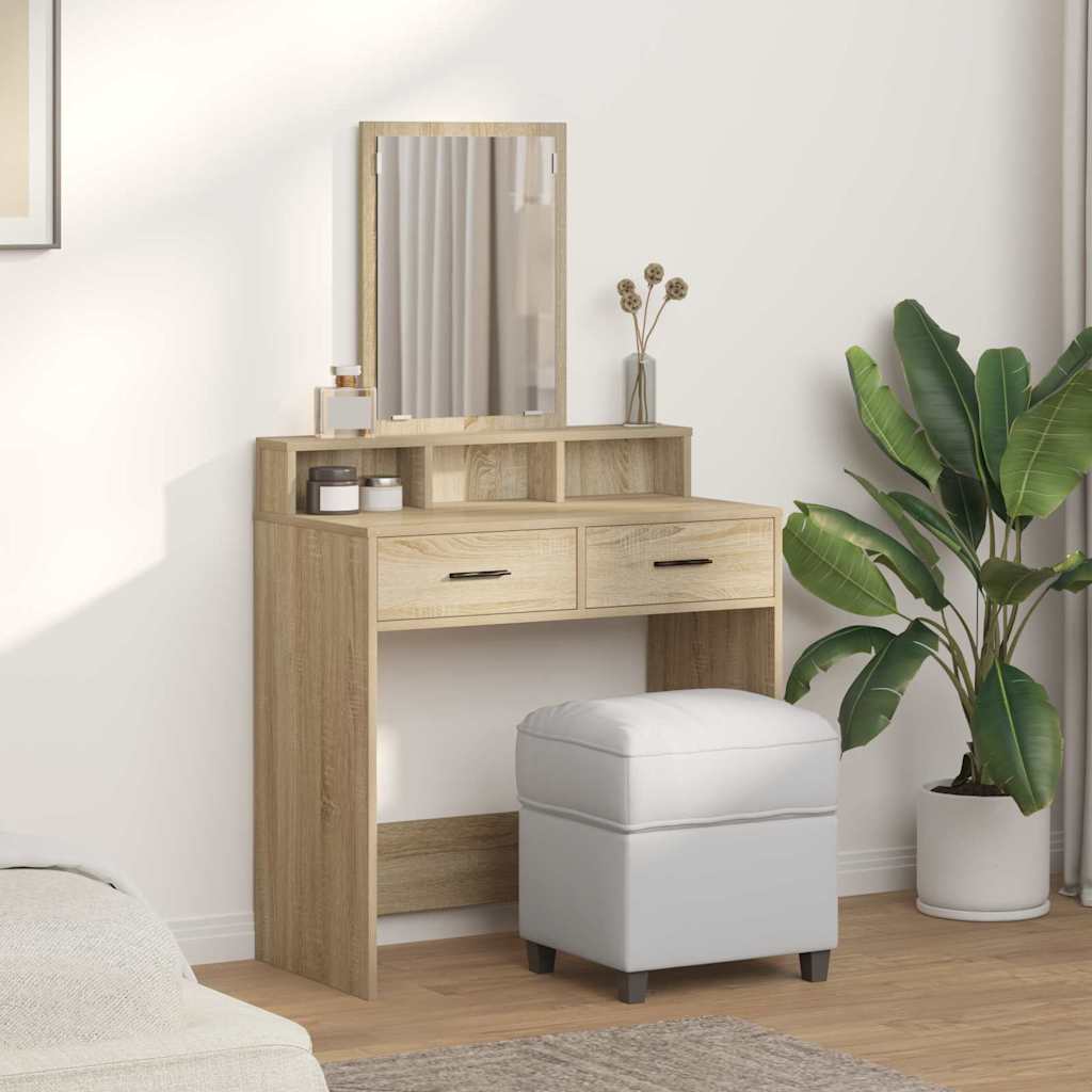 vidaXL Dressing Table Sonoma Oak 79 x 41 x 140 cm Engineered Wood