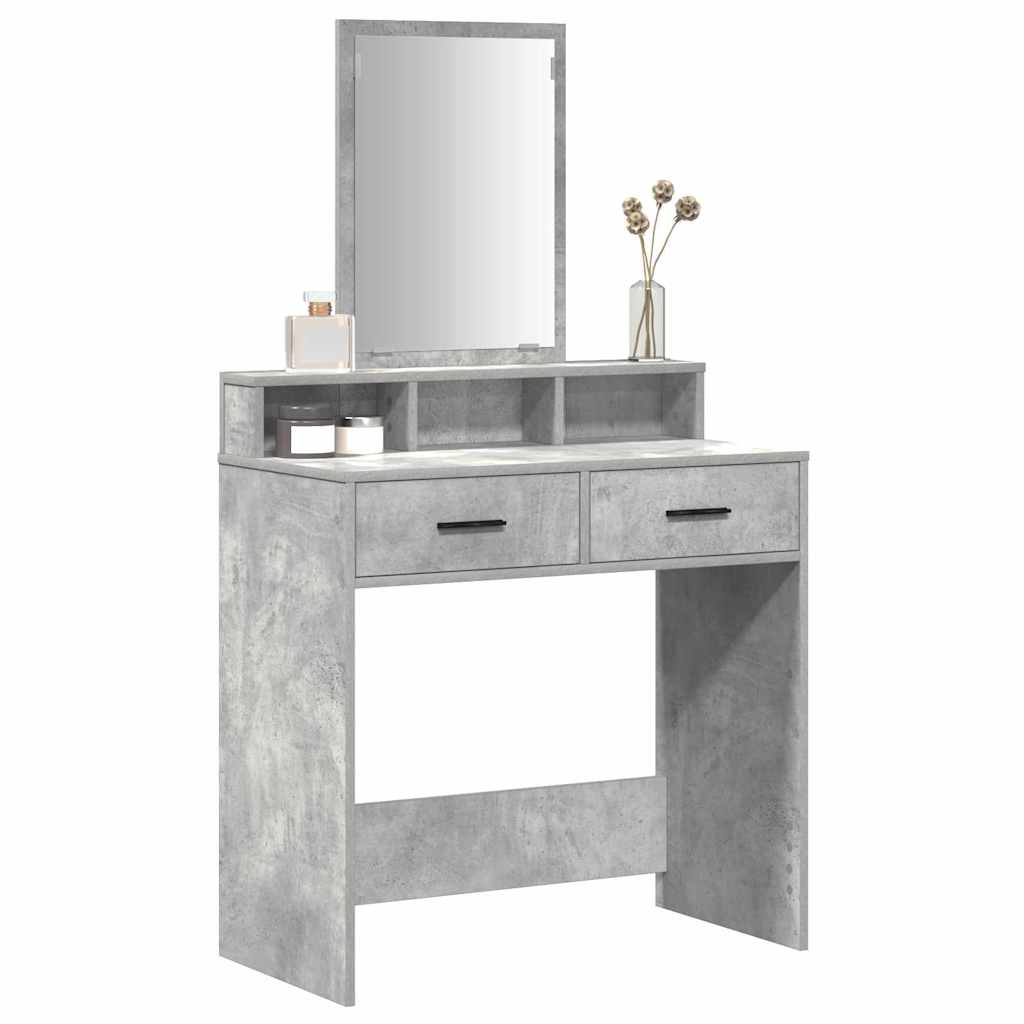 vidaXL Dressing Table Concrete Grey 79 x 41 x 140 cm Engineered Wood