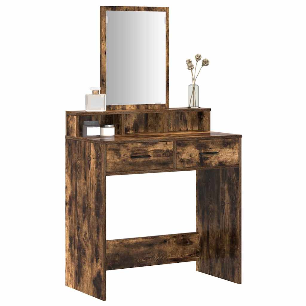vidaXL Dressing Table Smoked Oak 79 x 41 x 140 cm Engineered Wood