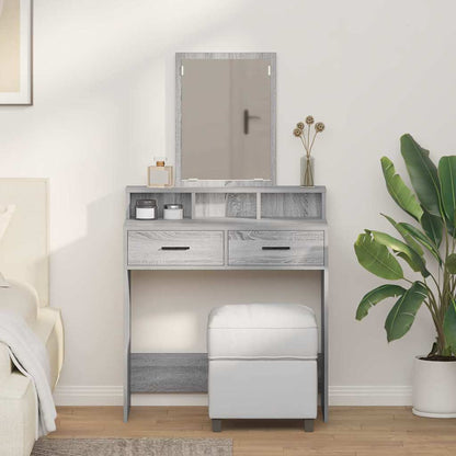 vidaXL Dressing Table Grey Sonoma 79 x 41 x 140 cm Engineered Wood