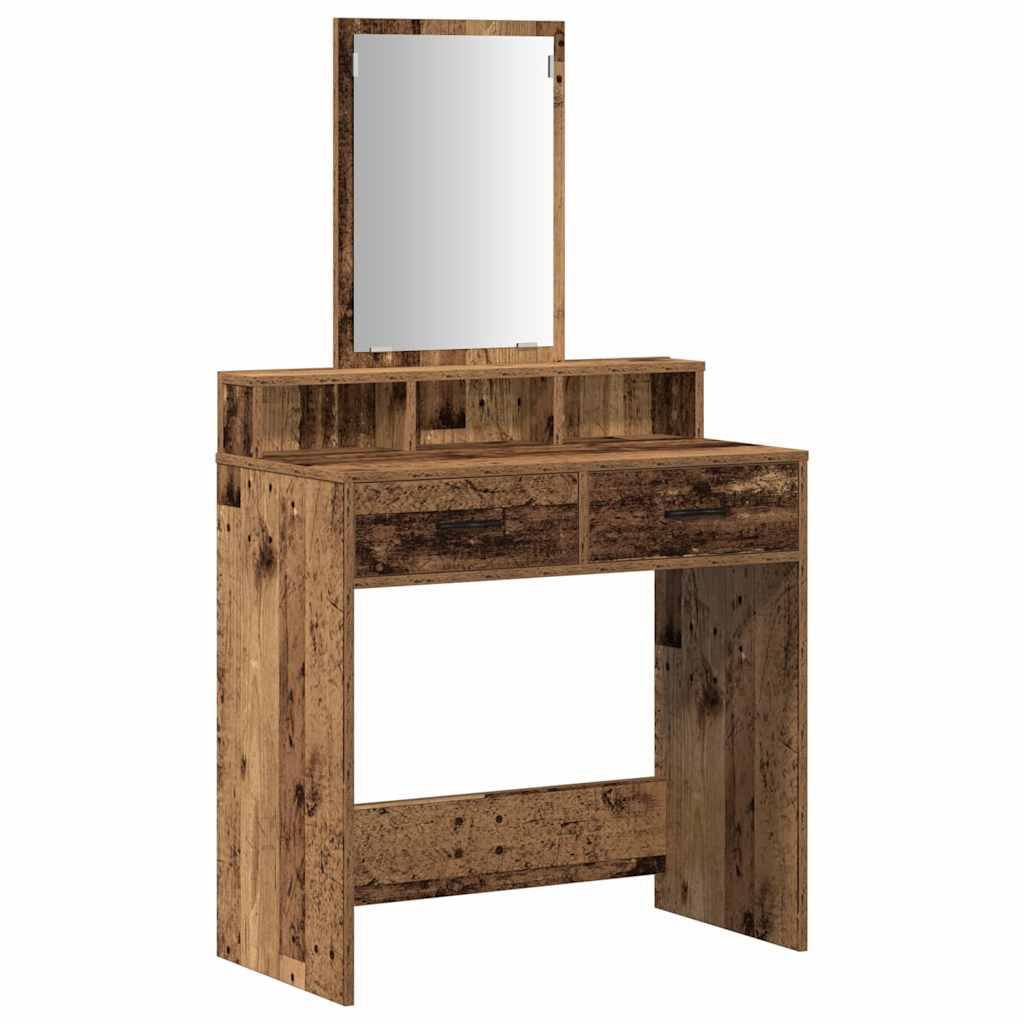 vidaXL Dressing Table Old Wood 79 x 41 x 140 cm Engineered Wood