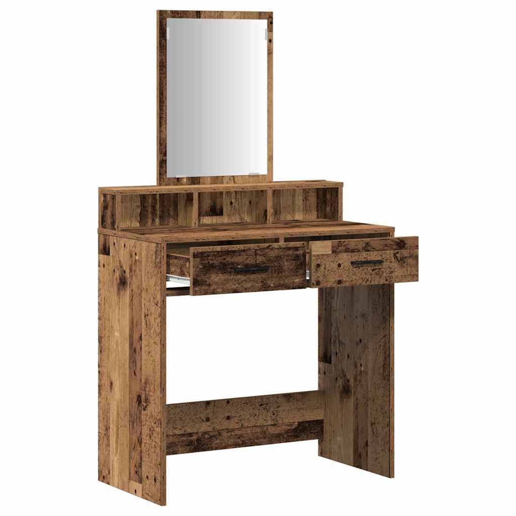 vidaXL Dressing Table Old Wood 79 x 41 x 140 cm Engineered Wood