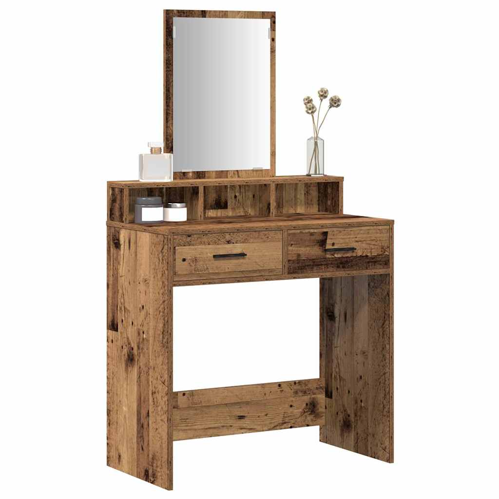 vidaXL Dressing Table Old Wood 79 x 41 x 140 cm Engineered Wood