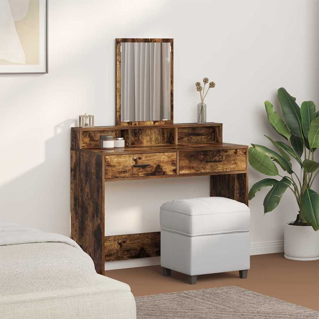 vidaXL Dressing Table Smoked Oak 100 x 41 x 140 cm Engineered Wood