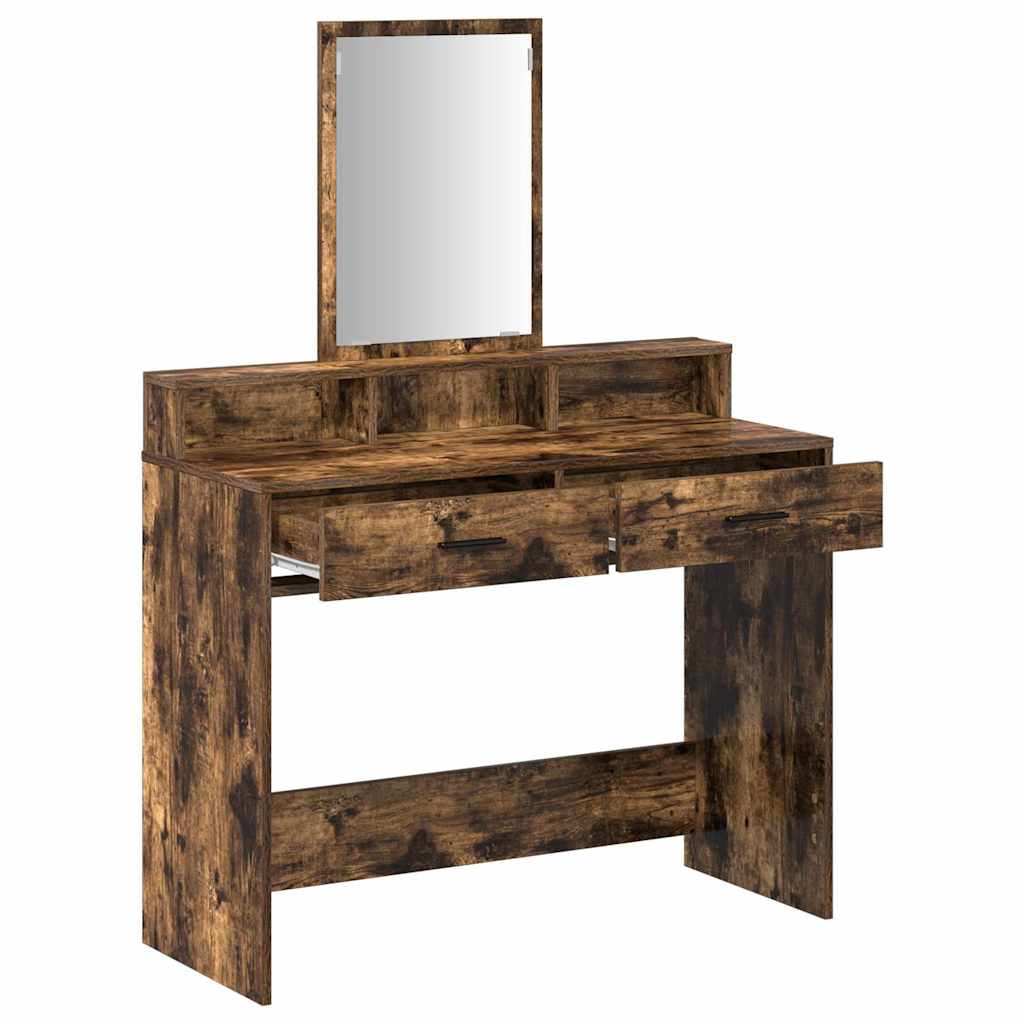 vidaXL Dressing Table Smoked Oak 100 x 41 x 140 cm Engineered Wood