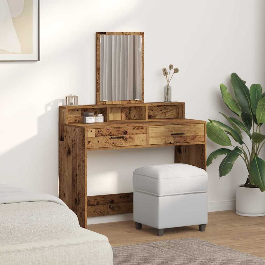 vidaXL Dressing Table Old Wood 100 x 41 x 140 cm Engineered Wood