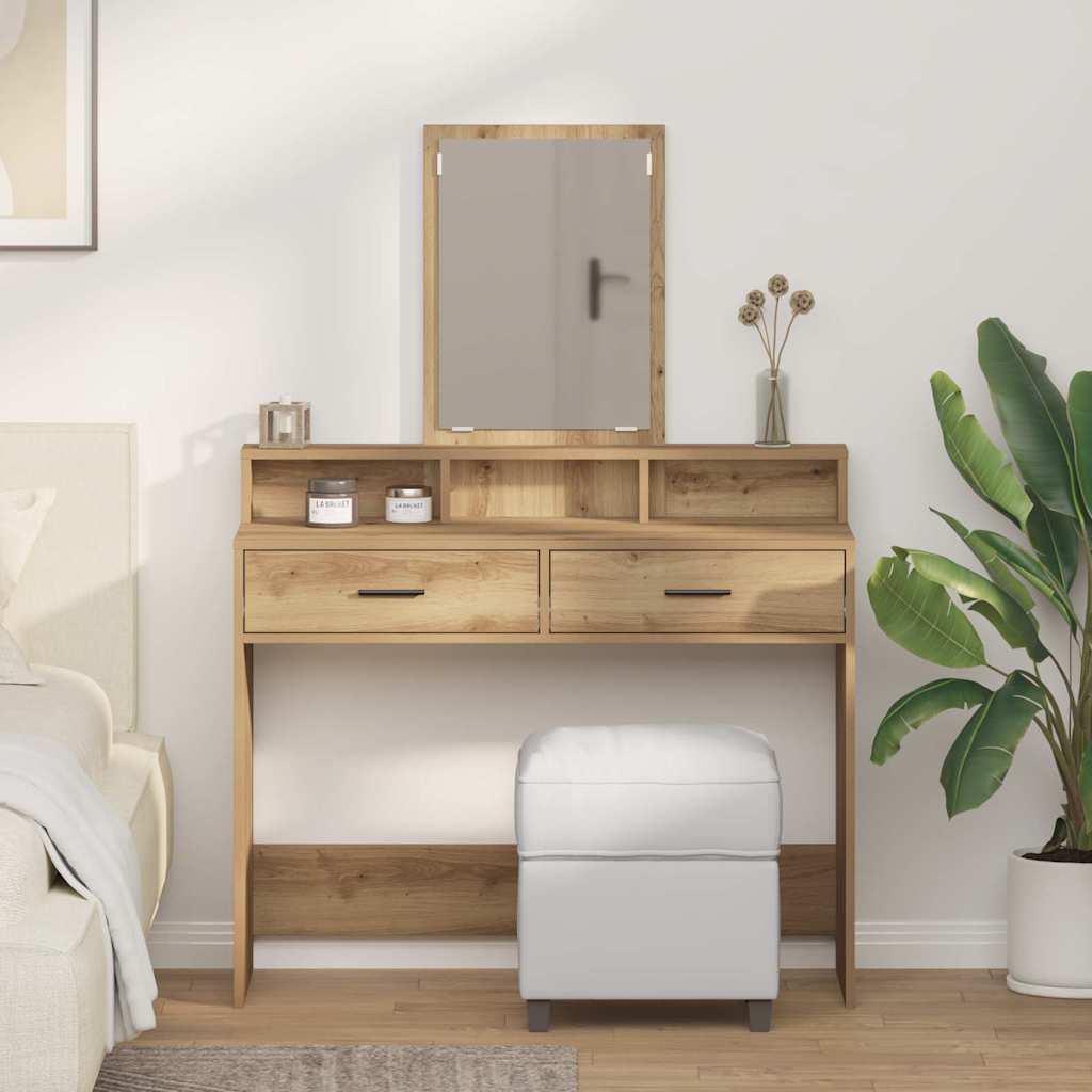 vidaXL Dressing Table Artisan Oak 100 x 41 x 140 cm Engineered Wood