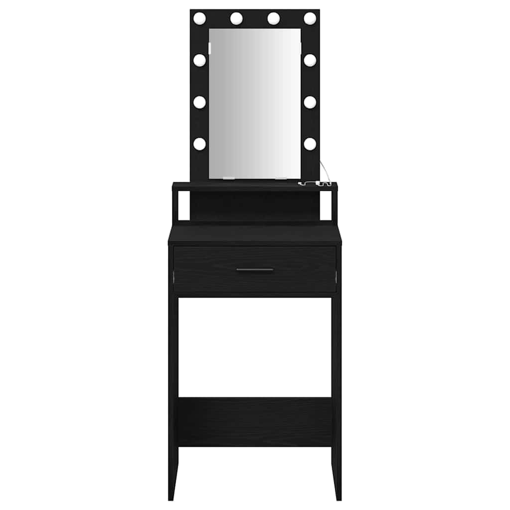 vidaXL Dressing Table Black 50 x 41 x 140 cm Engineered Wood