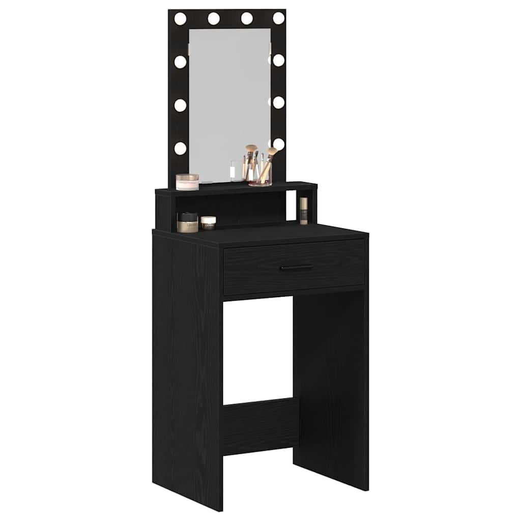 vidaXL Dressing Table Black 50 x 41 x 140 cm Engineered Wood