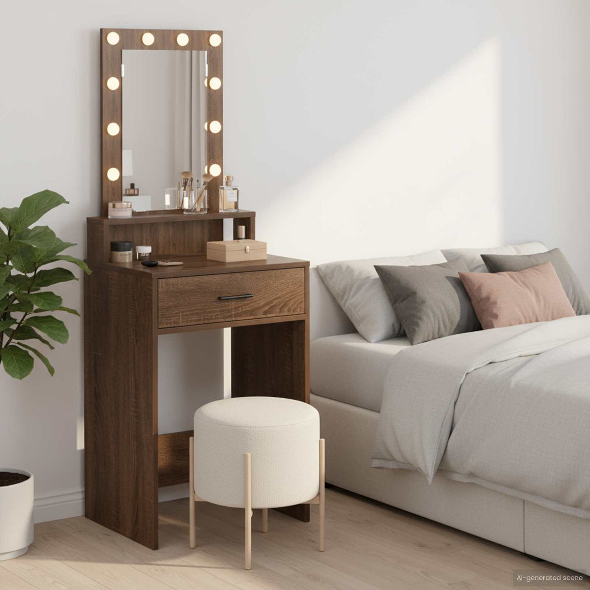 vidaXL Dressing Table Brown 50 x 41 x 140 cm Engineered Wood