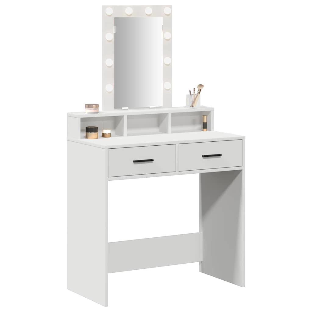 vidaXL Dressing Table White 79 x 41 x 140 cm Engineered Wood